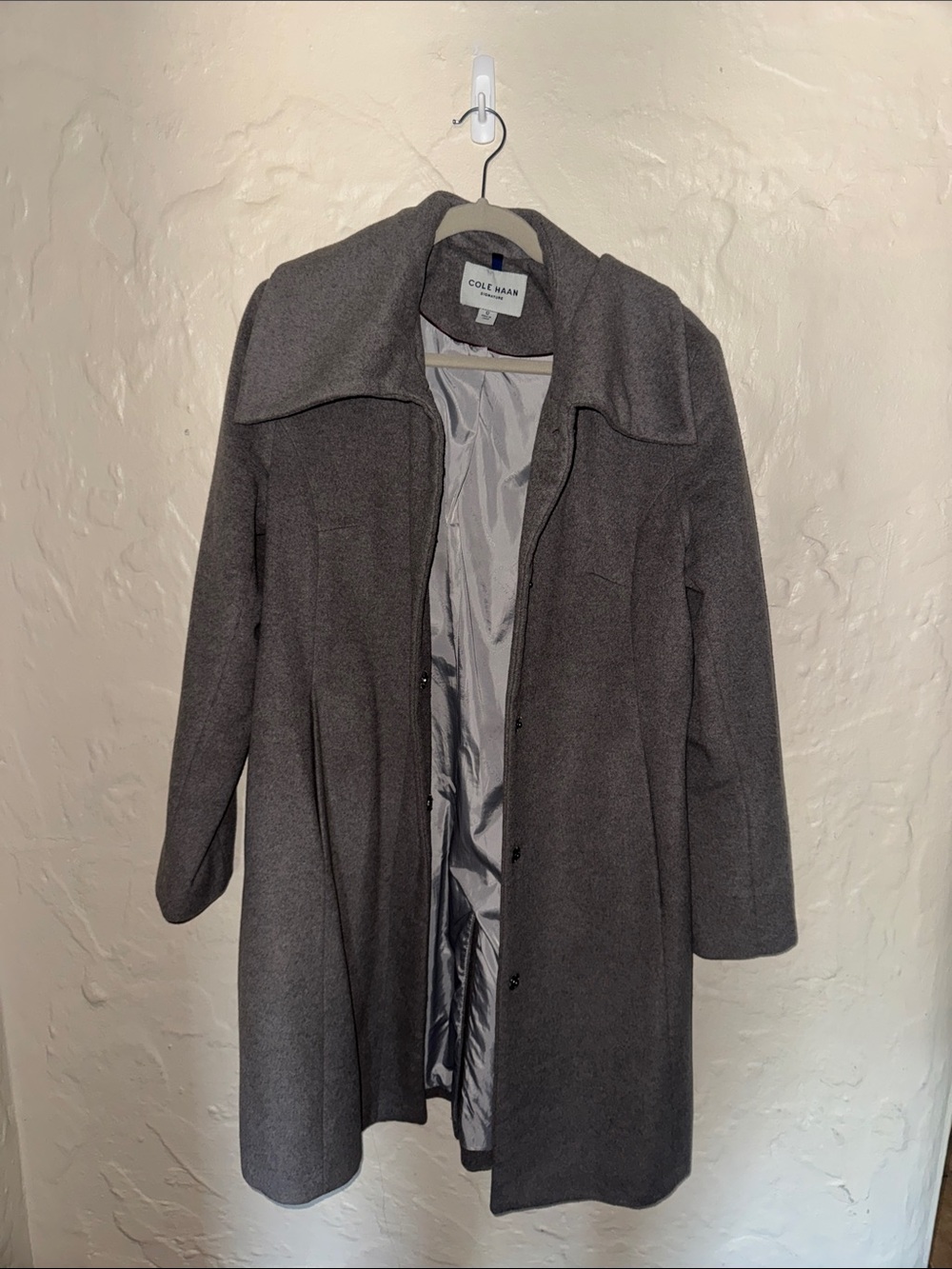 Cole Haan Women's Dark Gray Wool Blend Coat